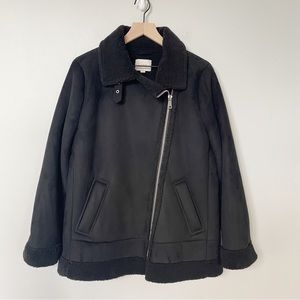 LOFT Black Shearling Jacket